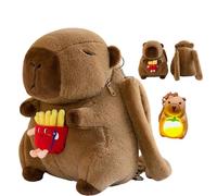 Bpoeee Capybara Plush Backpack - Soft, Cute Animal Design, Lightweight & Comfortable - Perfect for Travel, Gifts, Boys & Girls (D)