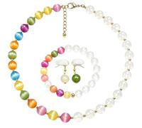 Bpoeee Dopamine Necklace Color Changing Beaded Necklace for Women Mood Lifting Rainbow Summer Beach Vacation Jewelry Gifts (c)