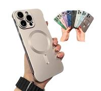 Bpoeee Frameless Magnetic Adsorption Bare Phone Sensation Case, Metallic Paint Frameless Magnetic Phone Case (Gold,15 Pro Max)