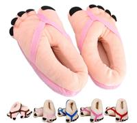Bpoeee Funny Big Toe Slippers, Cozy Plush Gag Gift, Non-Slip Indoor Outdoor Slippers for Women Men, Novelty Couple Gift (pink(35-39))