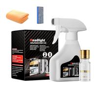 Bpoeee Headlight Restoration Kit - 180ml Automotive Headlamp Cleaner Fluid Set, Blurring & Yellowing Fix, Restores Clarity & Shine, Durable Crystallization Coating for Clear Vision (1 Set)