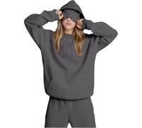 Bpoeee Hoodie with Eye Mask Built in,Comfort Airplane Mode Travel Hoodie, Essentials Women (Gray,M)