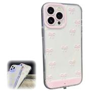 Bpoeee LED Bowknot Phone Case for iPhone Series - Aesthetic Coquette Style with Light-Up Design for Incoming Calls, Slim Soft TPU Protective Cover, Glow-in-The-Dark Aesthetic (Pink,15)