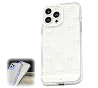 Bpoeee LED Bowknot Phone Case for iPhone Series - Aesthetic Coquette Style with Light-Up Design for Incoming Calls, Slim Soft TPU Protective Cover, Glow-in-The-Dark Aesthetic (White,14)