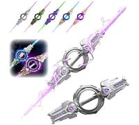 Bpoeee LED Light Up Sword, 7 Colour Changing LED Lights, Expandable Design with Motion-Sensitive Sound Effects, Auto-Eject Sheath, Realistic Handle, Ideal for Cosplay & Party Fun (Grey)