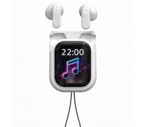 Bpoeee NE20 Earbuds with LCD, LCD Display Translation Wireless Waterproof Earphones, AI Translation Earbuds Real Time with 140 Language (White)