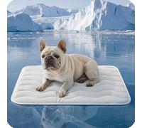 Bpoeee Pet Cooling Ice Silk Mat - Breathable Summer Cooling Pet Bed Pad for Dogs & Cats, Washable Lightweight Sleeping Cushion for Indoor Outdoor Use, Anti-Heat Crate Sofa Mat (Light Gray,XL)