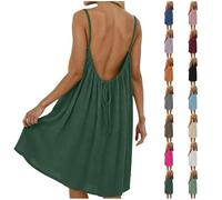 Bpoeee Robe Été Femme Longue Fluide Dos Nu Robe de Plage Chic Vacances Élégante (Style-O,S)