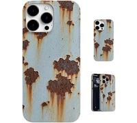 Bpoeee Rusty Phone Case, Vintage Rust Glossy Look Compatible, Film Phone Cases Soft and Hard, Creative Industrial Iron Inspired Shockproof Drop-Proof for iPhoneCase (16,Hard Shell)