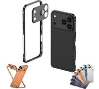 Bpoeee Ultra-Thin Metal Frame Heat Dissipation Case for iPhone 17/16/15/14/13 Series, Slim Design with Camera Lens Protector (15Promax,Black)