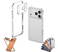 Bpoeee Ultra-Thin Metal Frame Heat Dissipation Case for iPhone 17/16/15/14/13 Series, Slim Design with Camera Lens Protector (15,Silver)