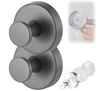 Bpoeee Upgraded Suction Cup Hooks, Shower Hooks for Inside Shower, Wreath Suction Cups for Front Door, Bathrooms, Strong Hold, No Drill, Reusable Hook (F-2PC)