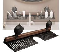 Bpoeee Walnut Bathroom, Wall Mounted Sink Shelf Over Faucet, Kitchen Suction Cup Shelves, Organizer Rack for Bathroom, No Drill & RemovableFaucet Organizer Shelf (Black,60cm)