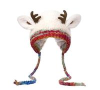 Bpoeee Women's Reindeer Beanie, Creative Antler Hat & Bag 2-in-1 - Practical and Adorable, Festive Christmas Antler Hat (#1,21.2-24.4")