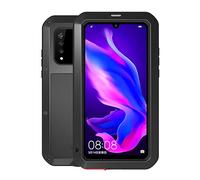 Bpowe Coque Huawei P30 Lite, Armure Tank en Aluminium et Verre Gorilla résistant aux Chocs Militaire Robuste Coque de Protection Rigide pour Huawei P30 Lite (Noir)