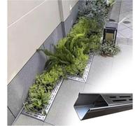 BPQCOFZT Grille de Drainage de Jardin en Acier Inoxydable, 1 pièce, caniveau d'allée de 100 cm avec Grille métallique for Une Gestion Efficace de l'eau.(W10cmxh3cmxL100cm)