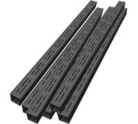 BPQCOFZT Grilles de Drainage de Jardin en Acier Inoxydable - Canal de Drainage en métal Noir Durable for la Gestion de l'eau en extérieur(100cmx10cmx5cm 6Pack)