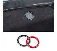 BPQYSBLD Autocollant en Fibre de Carbone Souple pour Tesla Model Y Juniper 2025 2026 Bouton de Coffre de Voiture Accessoires D'intérieur,RedCarbon