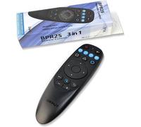 BPR2S Air Mouse Remote Control, Bluetooth Smart Voice Remote Control Prend en Charge 6 Axes Gyroscope avec 4 Touches IR Fonction d'isolation, Convient pour Android TV Box Ainsi Que TV Stick