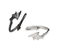 Bprtcra Bague Couple Ailes d'Ange et de Diable, Bagues d'Engagement en Argent 925, Cadeau Romantique pour Amoureux, Saint-Valentin, Anniversaire, Mariage