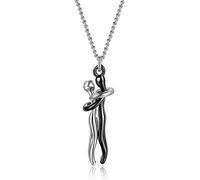 Bprtcra Couple étreignant Pendentif Collier, Collier Couple Unisexe, Son Et Le Sien Exquis étreindre Pendentif, Amour Affectueux Style Câlin Collier pour Bijoux Témoin damour (Type D)