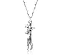 Bprtcra Couple étreignant Pendentif Collier, Collier Couple Unisexe, Son Et Le Sien Exquis étreindre Pendentif, Amour Affectueux Style Câlin Collier pour Bijoux Témoin damour (Type C)