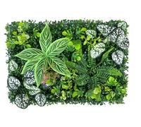 Bprtcra Panneau Mur Végétal Artificiel Intérieur Extérieur 60x40cm，B17 | Murale Feuillage Dense Fougère Lierre Lavande Plante Synthétique Intérieur Extérieur Imperméable