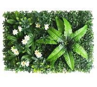 Bprtcra Panneau Mur Végétal Artificiel Intérieur Extérieur 60x40cm，B30 | Murale Feuillage Dense Fougère Lierre Lavande Plante Synthétique Intérieur Extérieur Imperméable