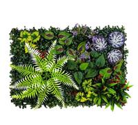 Bprtcra Panneau Mur Végétal Artificiel Intérieur Extérieur 60x40cm，B42 | Murale Feuillage Dense Fougère Lierre Lavande Plante Synthétique Intérieur Extérieur Imperméable