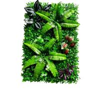 Bprtcra Panneau Mural Végétal Artificiel 60x40cm, Décoration Murale Plantes Synthétiques, Haie Artificielle pour Jardin, Terrasse, Intérieur, Extérieur, Mur Vert Décoratif sans Entretien (B09)
