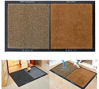 Bprtcra Tapis Désinfectant pour Chaussures, Tapis d’Entrée 2-en-1 Humide-Sec Antibactérien Antidérapant, Tapis Sol PVC Lavable pour Maison Hôtel Bureau Restaurant École (45x89cm-marrón)