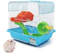 BPS BPS-1255 Cage pour hamster Chalet Maison pour hamster avec mangeoire, abreuvoir, roue et maison spéciale Couleur aléatoire 30 x 23 x 31 cm