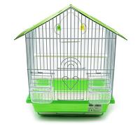 BPS Cage à Oiseaux Volière Perruche Canaris avec Mangeoire Abreuvoir Saltado Perchoirs pour Repos Couleur Aléatoire 23x30x39 cm BPS-1231