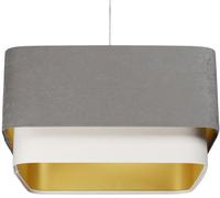 BPS Koncept Kwadro Duo Sue lampe suspendue 1x60 W blanc-doré-gris/cendre KWD-014