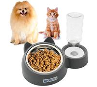BPS Mangeoire et Abreuvoir Automatique pour Chats et Chiens Distributeur d'eau Anti-éclaboussures Fontaines automatiques pour Animaux de Compagnie Taille M/L (L)