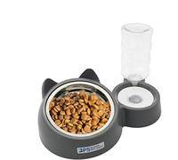 BPS Mangeoire et Abreuvoir Automatique pour Chats et Chiens Distributeur d'eau Anti-éclaboussures Fontaines automatiques pour Animaux de Compagnie Taille M/L (M) (M)