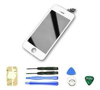 BPS Vitre Tactile d'origine Retina pour Protection et Remplacement Iphone 5S Blanc- Ecran LCD vitre Avant assemblé sur Chassis Blanc+Outils