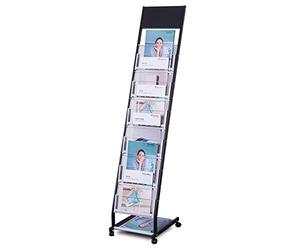 BPT Présentoir à prospectus - Support pour magazines - Support de littérature - 32,5 x 40 x 150 cm