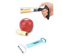 BPTRKOM 1 pièce Vide Pomme- Dénoyauteur à Pomme avec Poignée,Avec Lame DenteléE Tranchante Et PoignéE D'Angle Ergonomique,Livré avec un éplucheur 2 en 1,pour la Maison et Cuisine