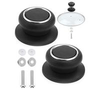 BPTRKOM 2 pièces poignée couvercle casserole, bouton de couvercles cocotte en fonte universel, Boutons de rechange en bakélite, pot lid handle, Résistants à la chaleur, avec vis, pour Poêle, Marmite