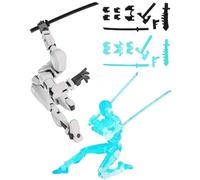 BPTRKOM 2 pièces T13 Action Figurine 2 pièces,Dummy 13 Lucky Robot,3D-Imprimé multi-articulées imprimé jouet robot,décorations de bureau pour les amateurs de jeux