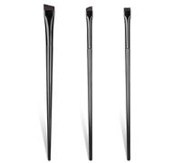 BPTRKOM 3 pièces Pinceau Eyeliner -Brosse à Sourcils émoussé à Angle Plat Ultra Fin, Poils synthétiques en Fibres Douces Outil cosmétique d'ombre à paupières de sourcil