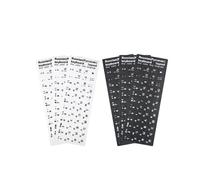 BPTRKOM 6 pièces Autocollants pour Clavier Russe - Autocollants universels Russes, adaptés à Tout Clavier Standard, Autocollants pour PC, Ordinateur Portable, Ordinateur Portable (Noirs+Blancs)