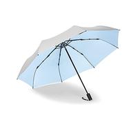 BPUIYEW Parapluie pliable portable Compact Tri-Fold Parasol Wind and Rain Proof Design forte et robuste ensoleillée/pluie double usage(Blue)