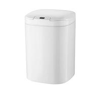 BPUIYEW Sensation automatique Smart Corbeille, Panier de papier à induction de la plinthe à induction avec couvercle 14L Capacité Mute Ouverture et fermeture Touch Screen(White)