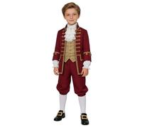 BPURB Costume Colonial pour Enfants Costume de Cosplay Pirate médiéval Costume Renaissance Costume Culotte (Pantalon avec Chaussettes Blanches Hautes au Genou et Boucle de Chaussure dorée)