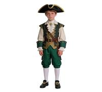 BPURB Costume Colonial pour Enfants Costume de Cosplay Pirate médiéval Costume Renaissance Costume Culotte (Pantalon avec Chaussettes Blanches Hautes au Genou et Boucle de Chaussure dorée)