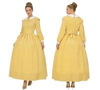 BPURB Costume de pionnier colonial pour femme - Prairie - Guerre civile - Costume de pèlerin, jaune, S