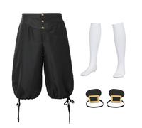 BPURB Déguisement médiéval colonial historique pour Homme Pantalon Déguisement d'aristocrate Marquis de la Renaissance Ensemble de costume de cosplay de pirate viking