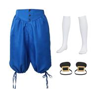 BPURB Déguisement médiéval colonial historique pour Homme Pantalon Déguisement d'aristocrate Marquis de la Renaissance Ensemble de costume de cosplay de pirate viking